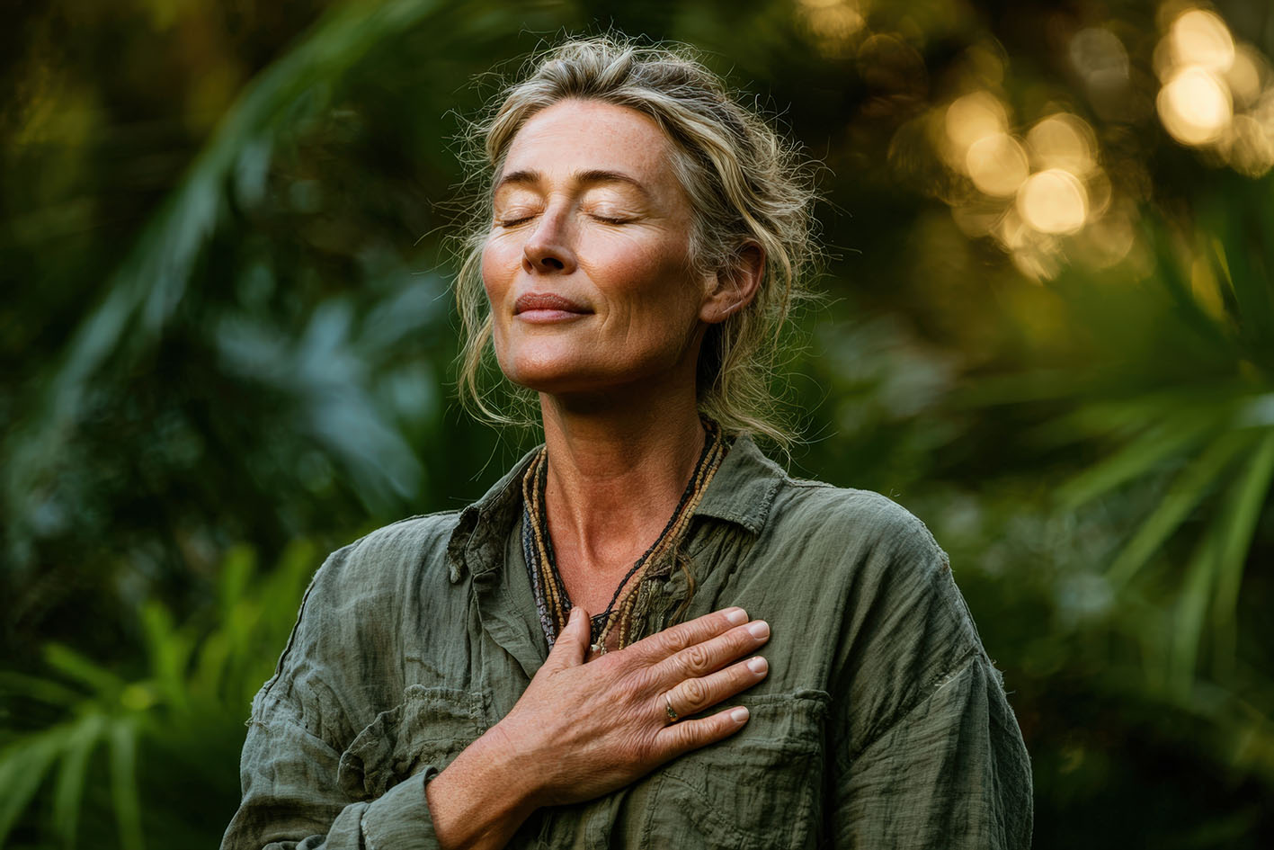 Γυναίκα ήρεμη στη φύση