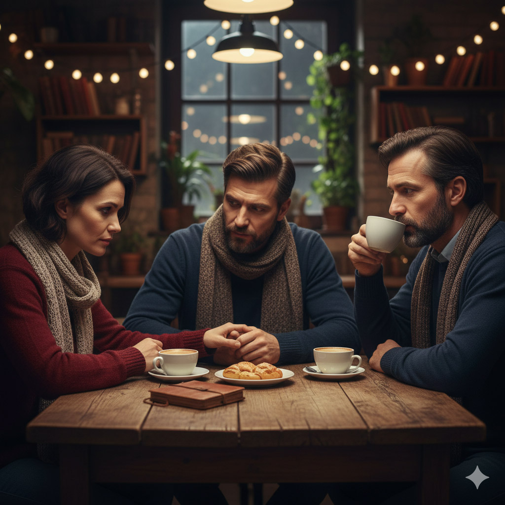 Φίλοι μιλάνε σε ήρεμο τόνο και στηρίζουν ο ένας τον άλλον.