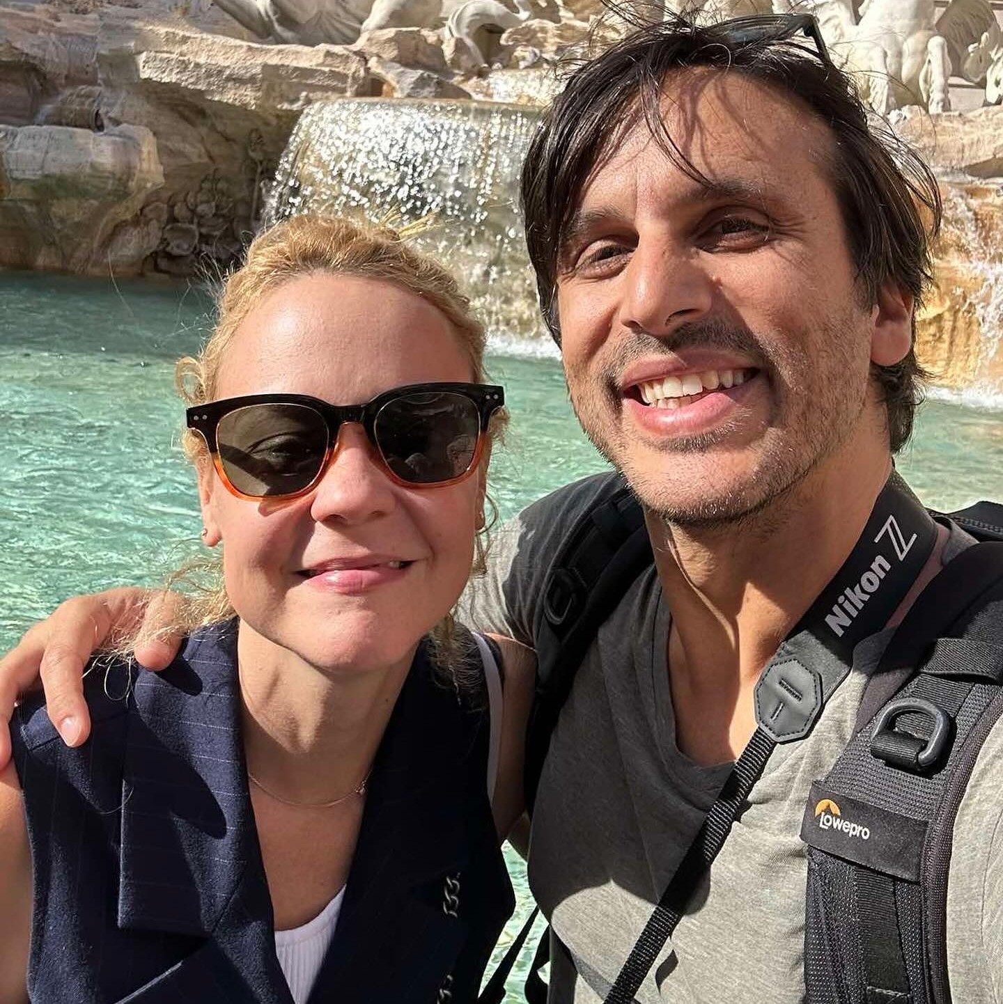 Η Λένα Παπαληγούρα με τον σύζυγό της, Άκη Πάντο.