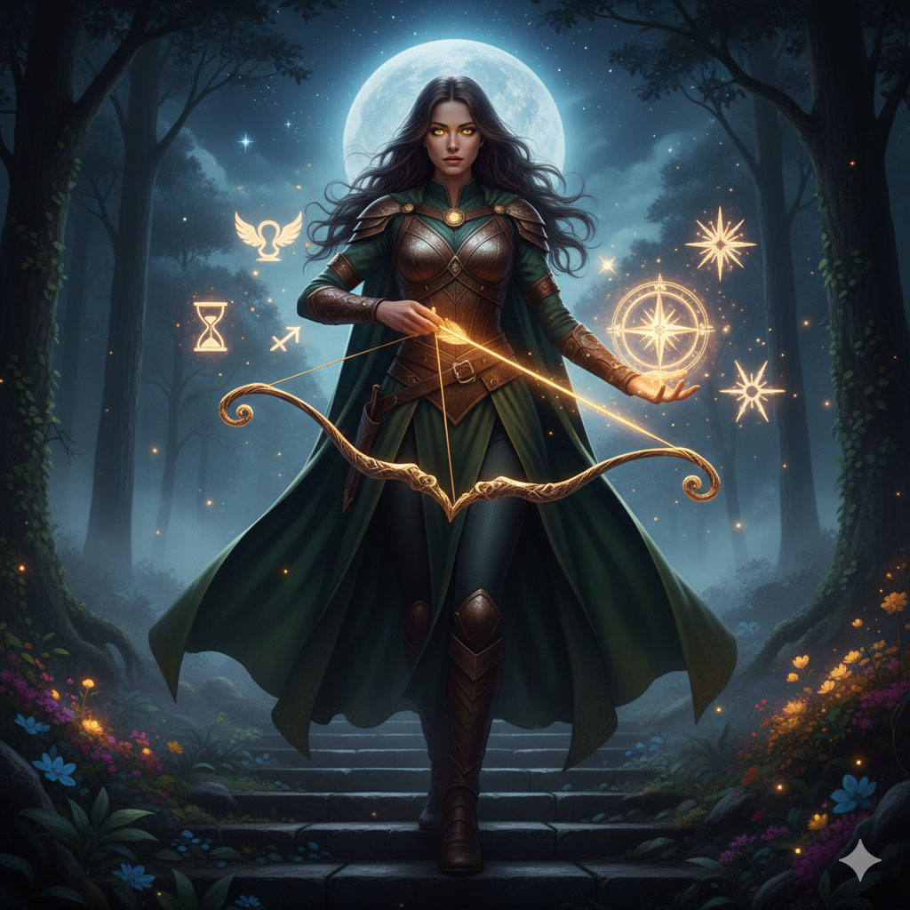 Το ζώδιο του Τοξότη σε illu γυναίκας