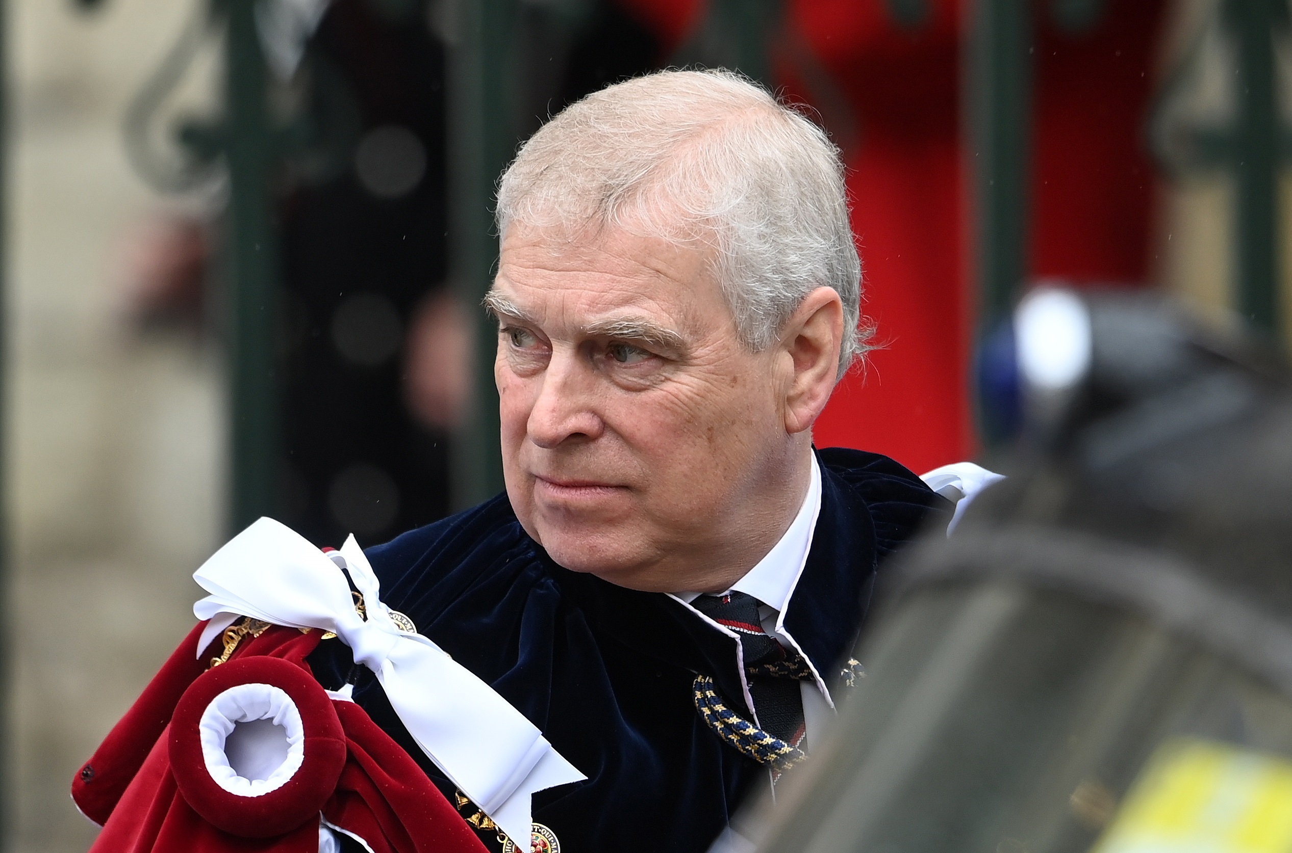 Ο Andrew, δούκας του Γιορκ αποχωρεί μετά την τελετή στέψης του βασιλιά Κάρολου και της βασίλισσας Camilla στο Αββαείο του Ουέστμινστερ, 6 Μαΐου 2023