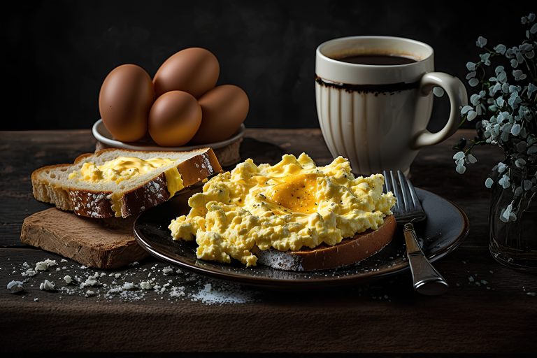 Πρωινό γεύμα με αυγά καφέ και ψωμί