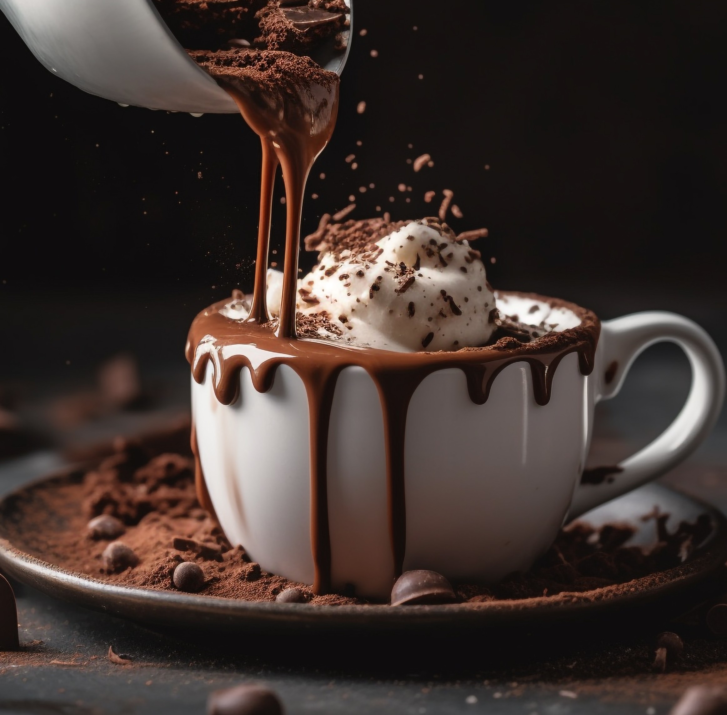 Ζεστή σοκολάτα με σαντιγί