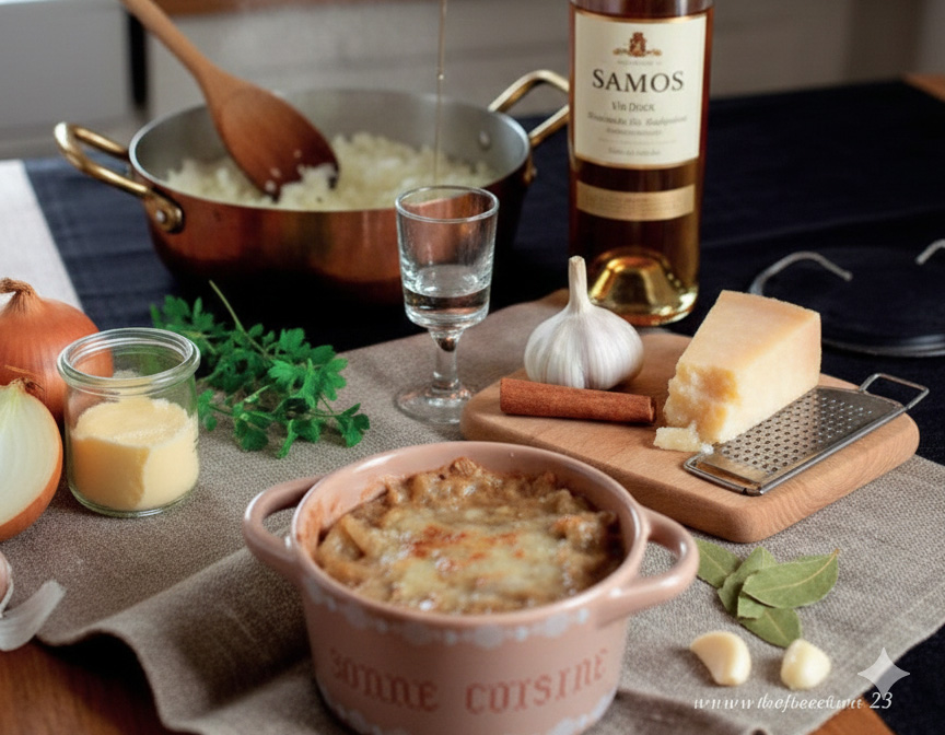 Κρεμμυδόσουπα στο φούρνο γκρατέν.