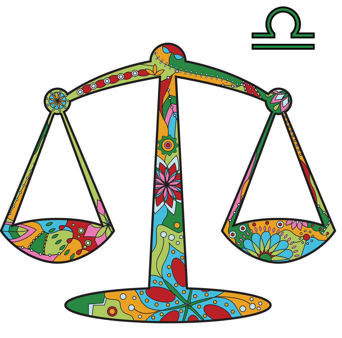 Το ζώδιο τoυ Ζυγού σε σκίτσο με χρώματα