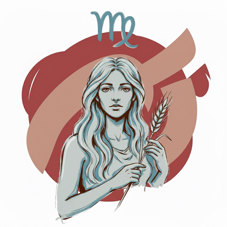 Tο ζώδιο της Παρθένου σε σκίτσο