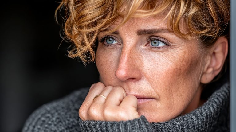 Γυναίκα μέσης ηλικίας σκέφτεται