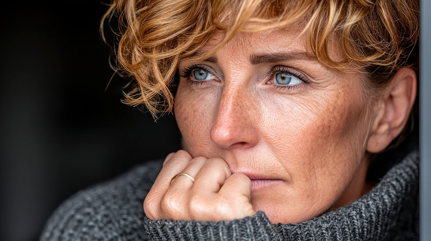 Γυναίκα μέσης ηλικίας σκέφτεται