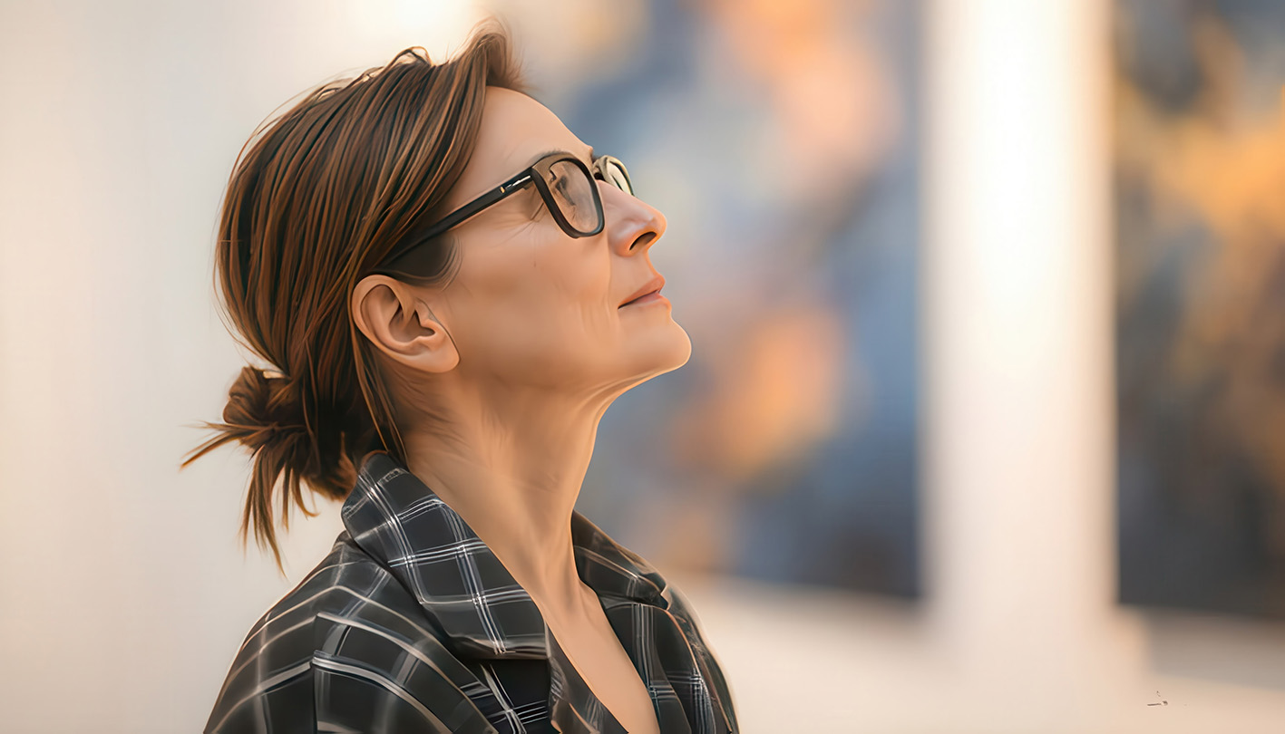 Γυναίκα μέσης ηλικίας σκέφτεται