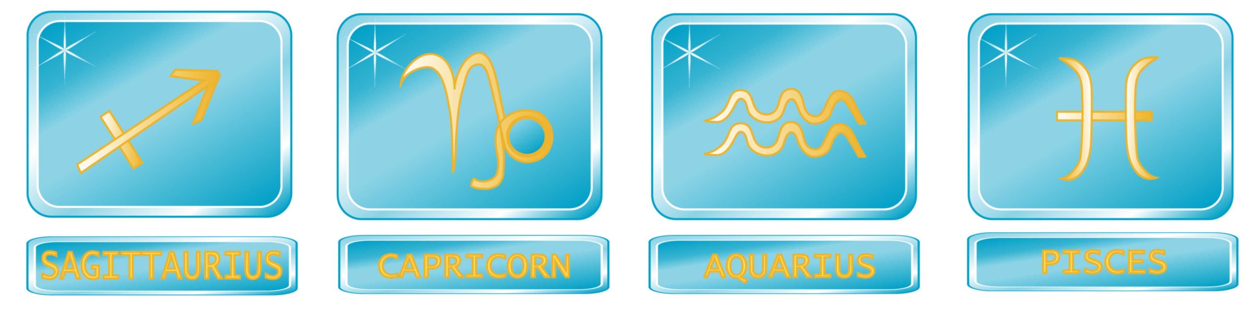 Τέσσερα ζώδια Τοξότης Αιγόκερως Υδροχόος και Ιχθύς