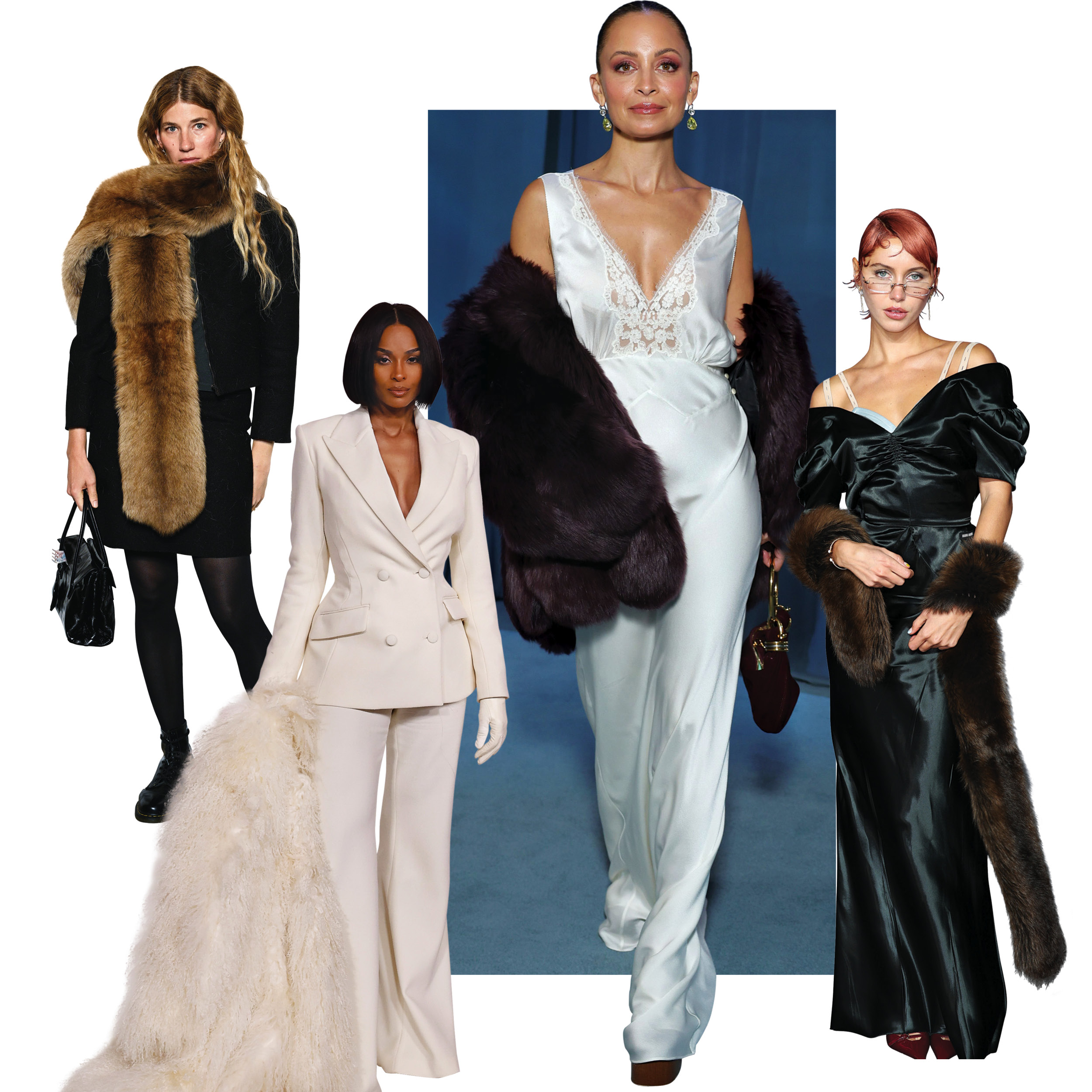 Οι celebrities εμφανίζονται με γούνες στο κόκκινο χαλί.