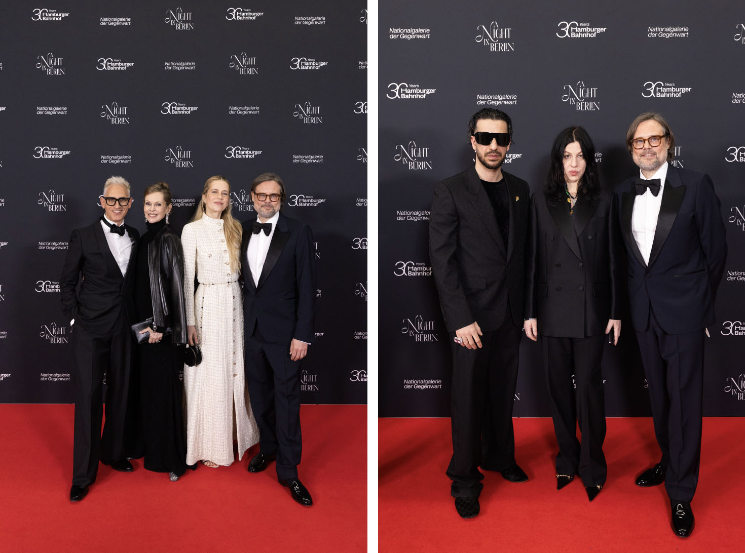 Το γκαλά «Μια Νύχτα στο Βερολίνο» για τα 30 χρόνια της Εθνικής Πινακοθήκης Σύγχρονης Τέχνης Hamburger Bahnhof: Oι επίσημοι καλεσμένοι από αριστερά: Sam Bardaouil, Monique Burger, Christine Würfel-Stauss, Till Fellrath Δεξιά: Anne Imhof.