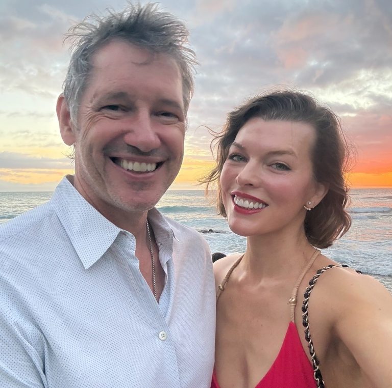 H Milla Jovovich με τον σύζυγό της.