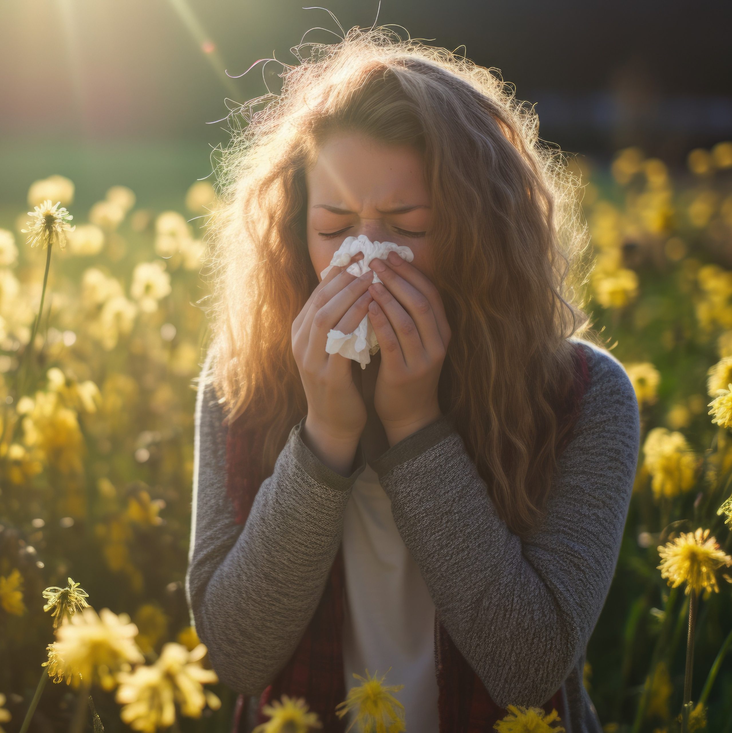 Γυναίκα με αλλεργία την άνοιξη