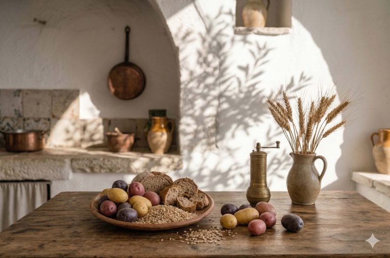 Ψωμί, πατάτες, ρύζι σε ατμοσφαιρικό χώρο κάπου στην Ελλάδα. Πόσο υγιεινές τροφές είναι;