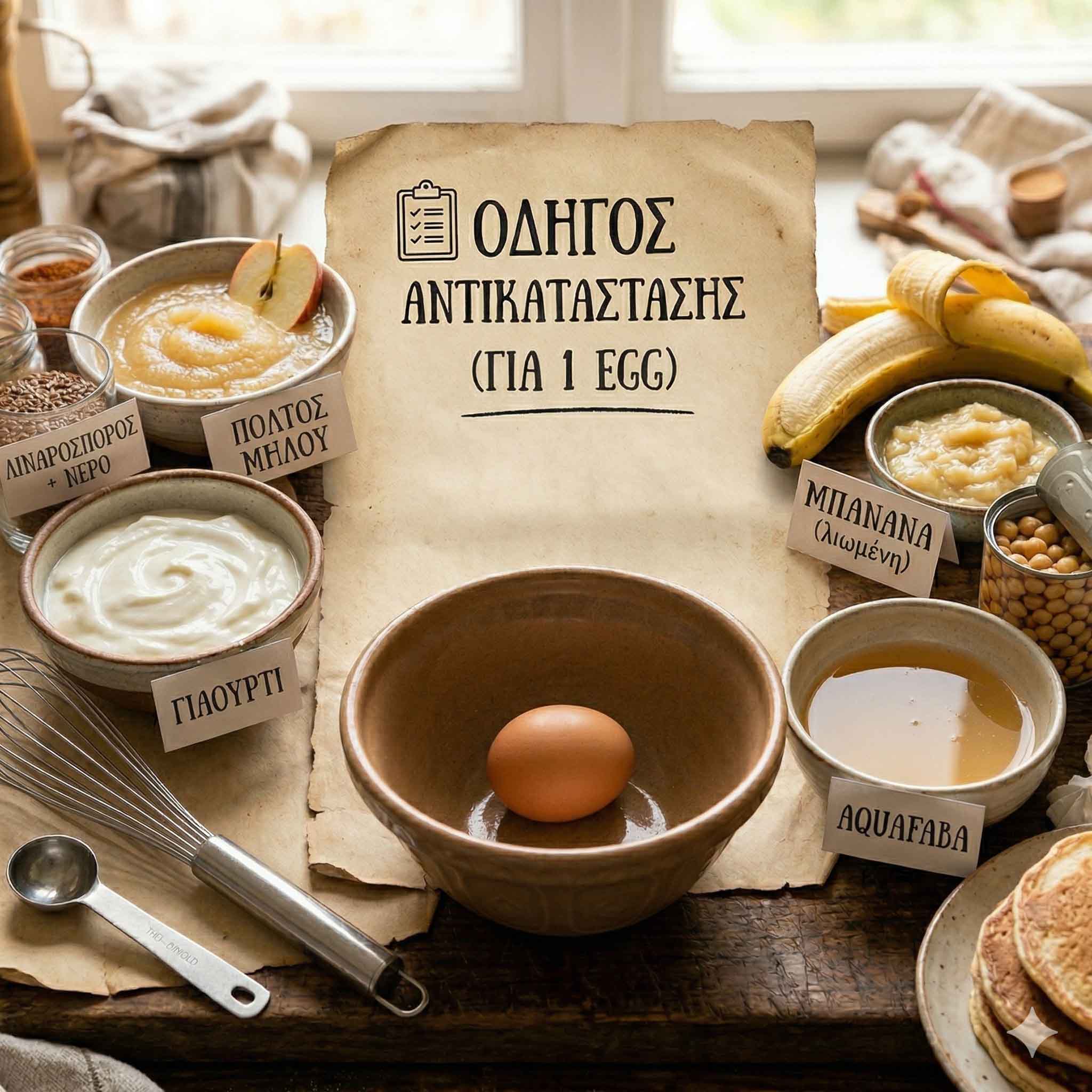 Με τι μπορούμε να αντικαταστήσουμε ένα αυγό σε συνταγές.