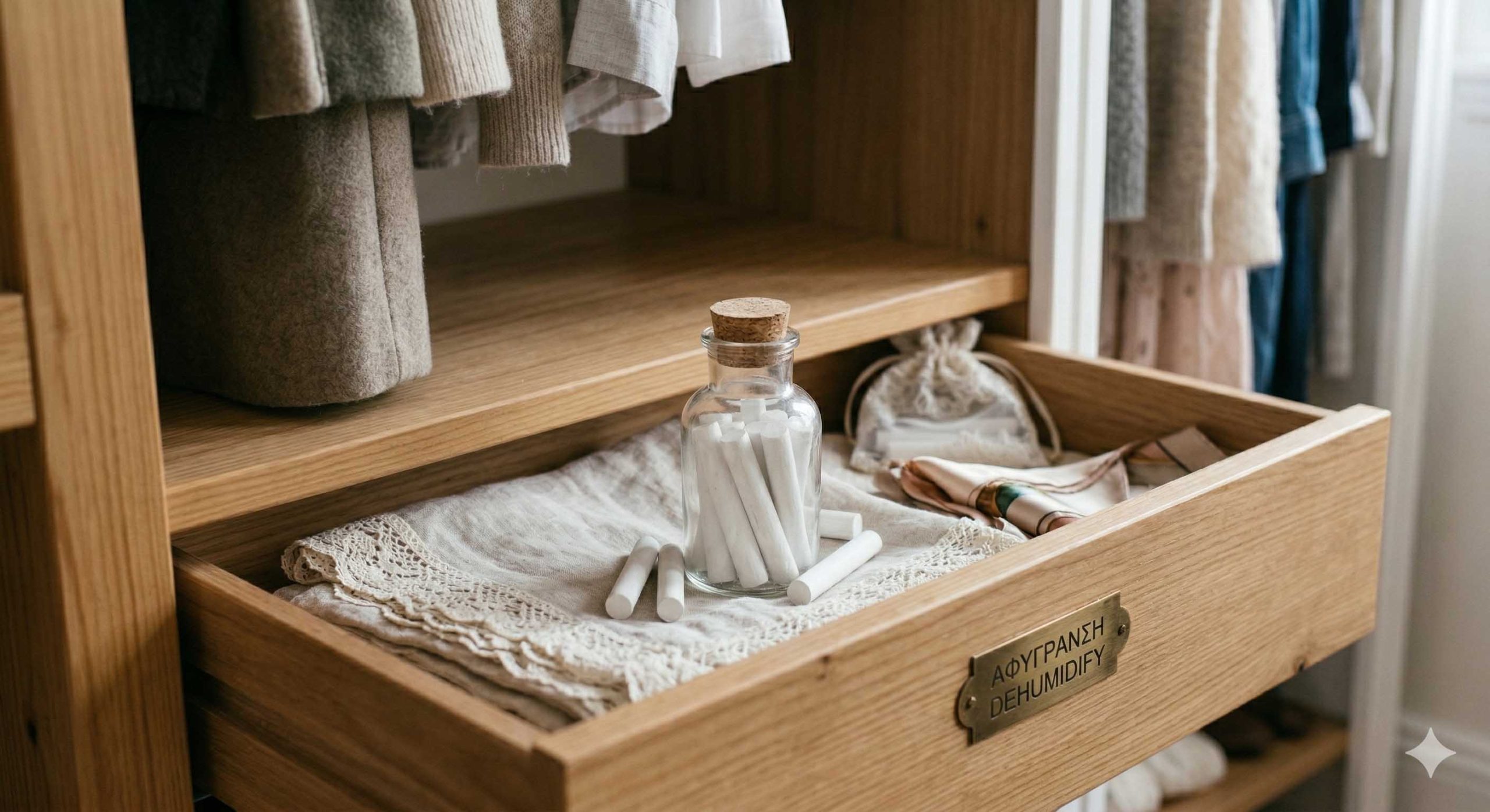 Κιμωλία για να αντιμετωπίσετε τις οσμές στις ντουλάπες