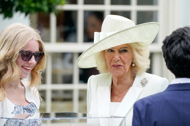 H βασίλισσα Camilla σε εκδήλωση με φοιτητές στη διάρκεια επίσκεψης στον Λευκό Οίκο, 28 Απριλίου 2026