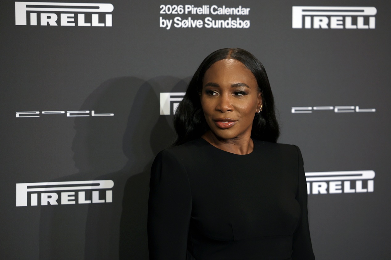 H Venus Williams στο γκαλά παρουσίασης του ημερολογίου του 2026 Pirelli στο Δημαρχιακό Μέγαρο της Πράγας, 14 Νοεμβρίου 2025