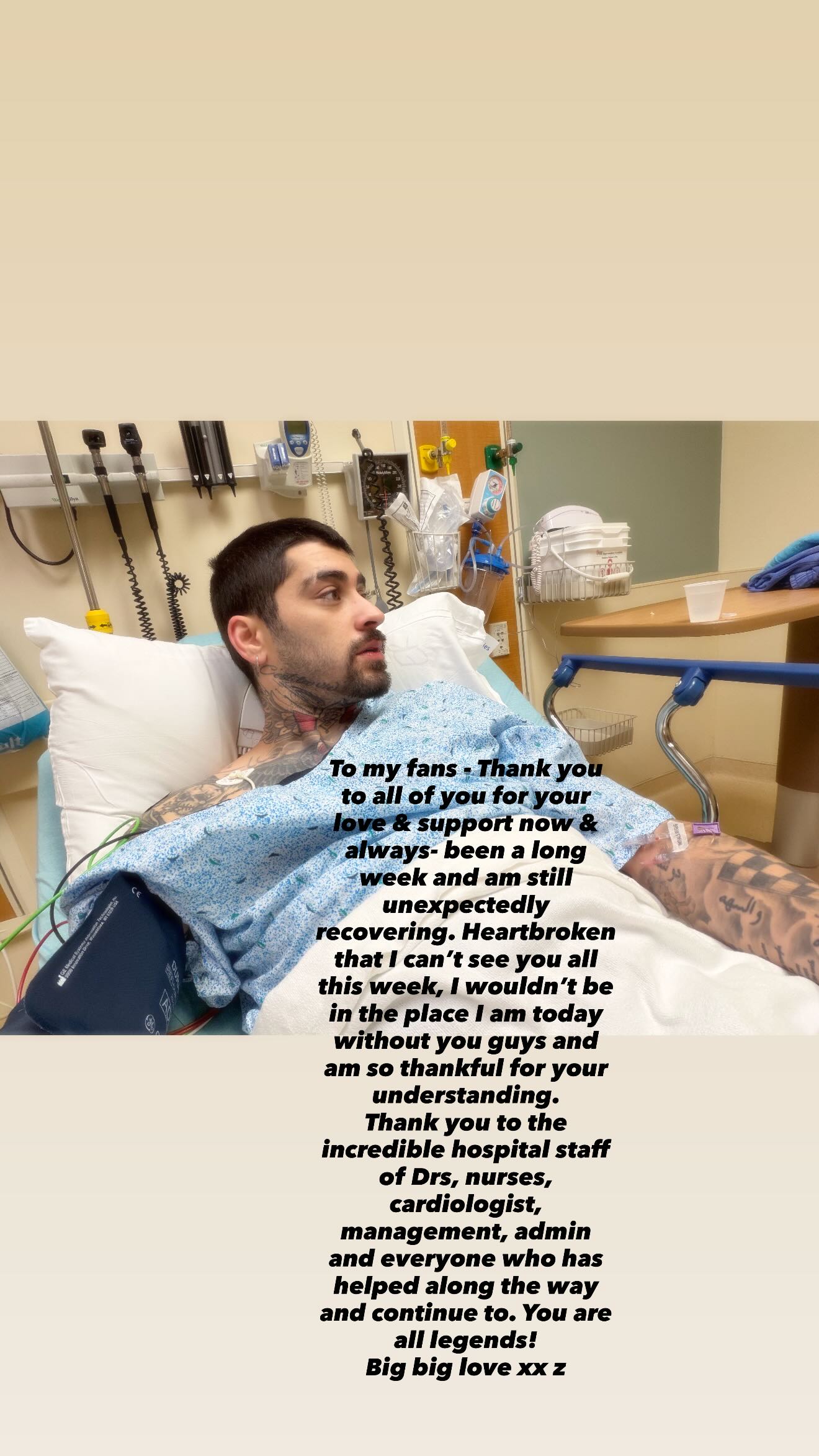 Ο Zayn Malik στο νοσοκομείο