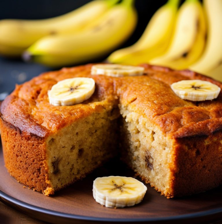 Banana bread με φόντο μπανάνες