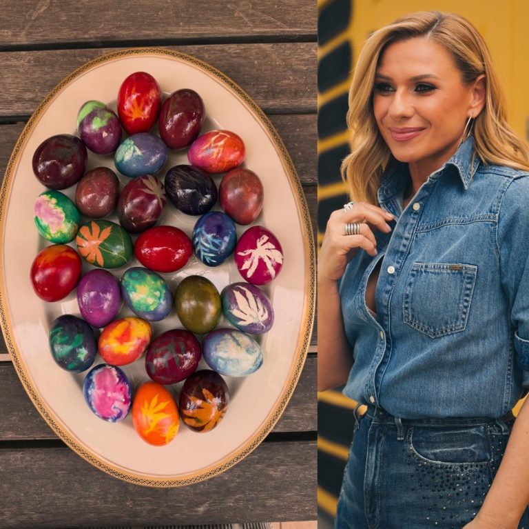 Τα αυγά που έβαψαν για το Πάσχα η Κατερίνα Καραβάτου με τα παιδιά της, με φυσικές βαφές