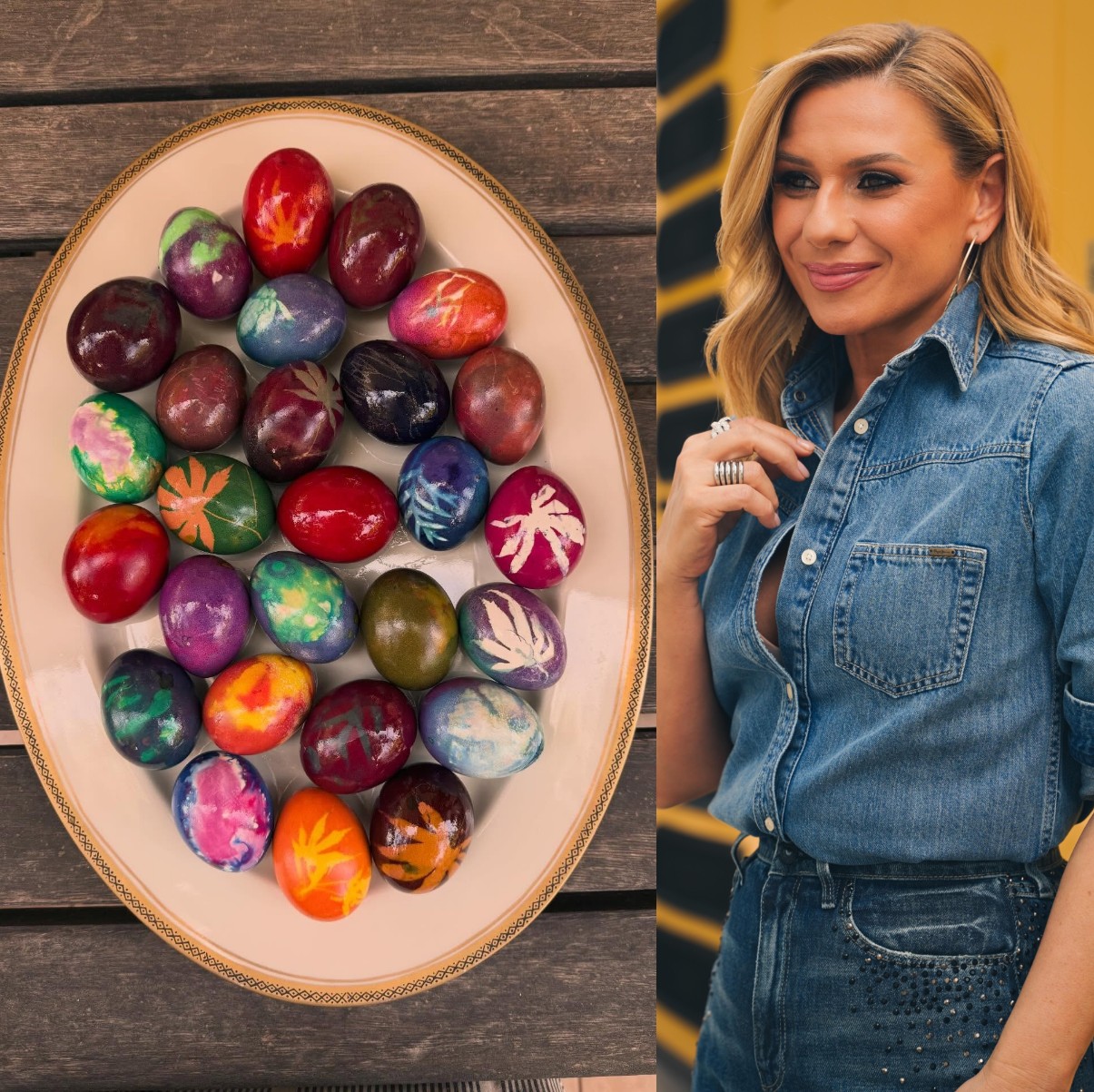 Τα αυγά που έβαψαν για το Πάσχα η Κατερίνα Καραβάτου με τα παιδιά της, με φυσικές βαφές