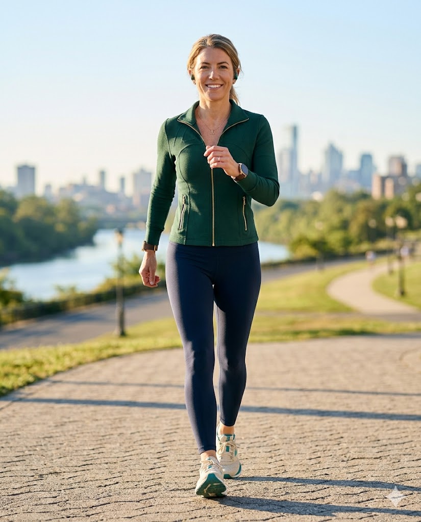 Γυναίκα και δυναμικό περπάτημα. Πόσο καλό κάνει στον οργανισμό;