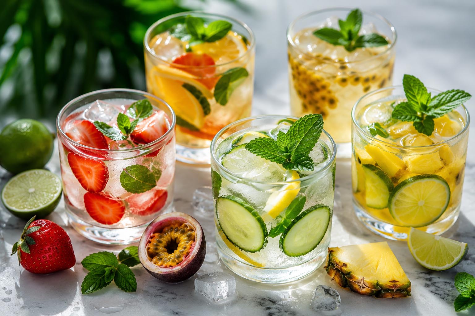Water coctails για ενυδάτωση και δροσιά.