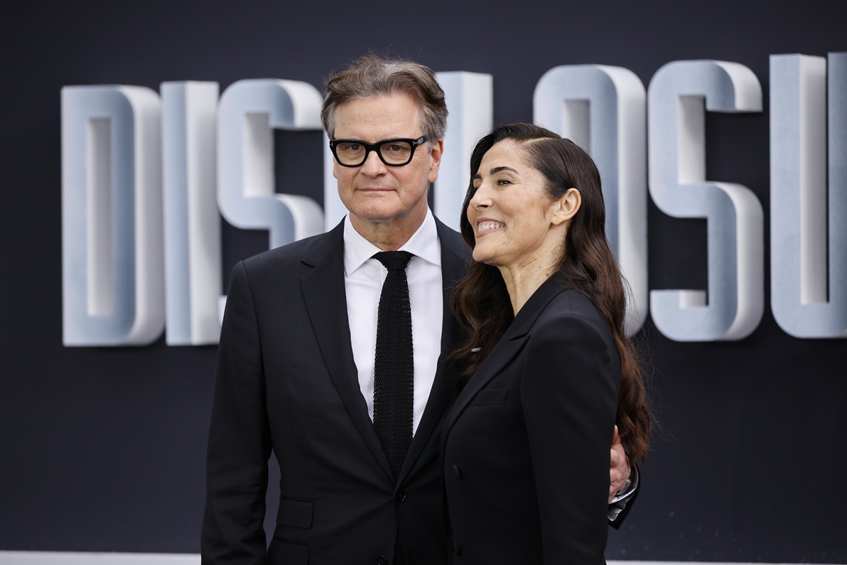 O Colin Firth και η Eleonora Perboni στη βρετανική πρεμιέρα του "Disclosure Day" στο Λονδίνο, 4 Ιουνίου 2026
