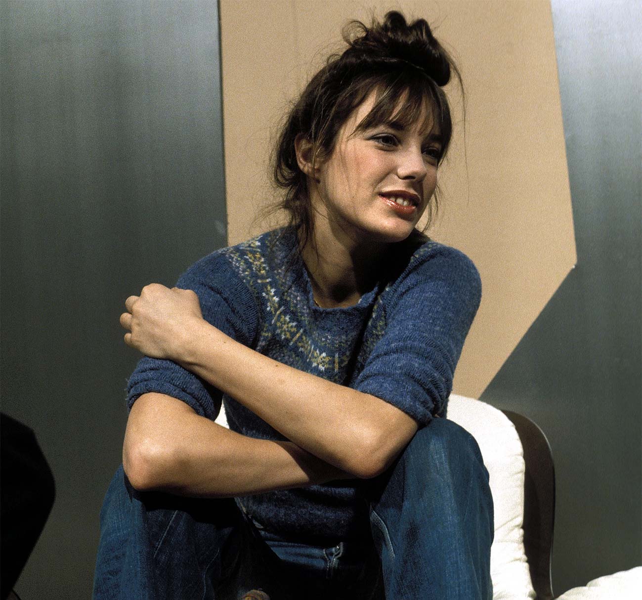 Η Jane Birkin στην εκπομπή «Taratata» στη Γαλλία στις 24 Ιανουαρίου 1974.