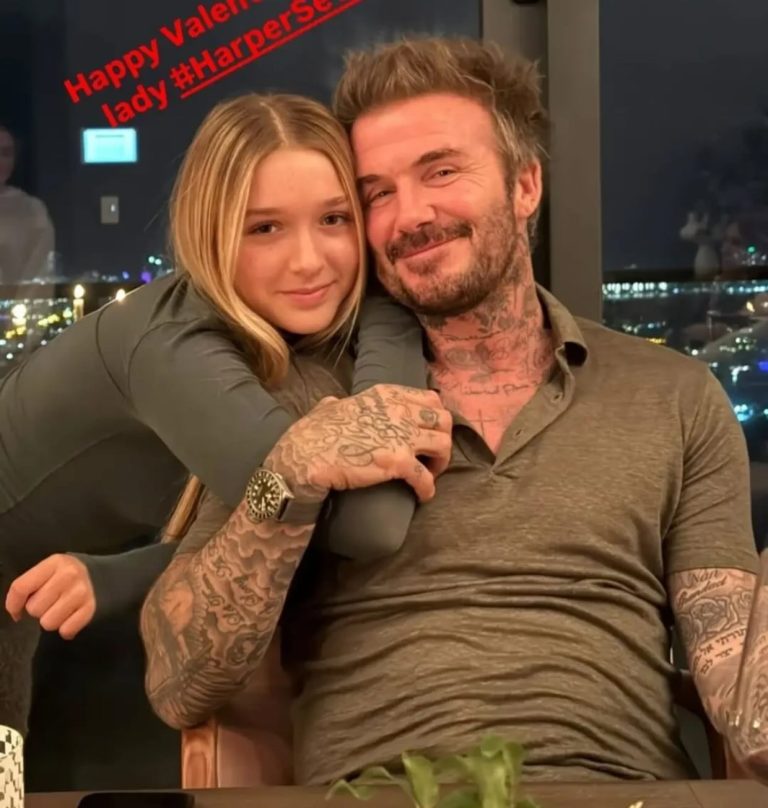 H Harper Beckham με τον πατέρα της David Beckham