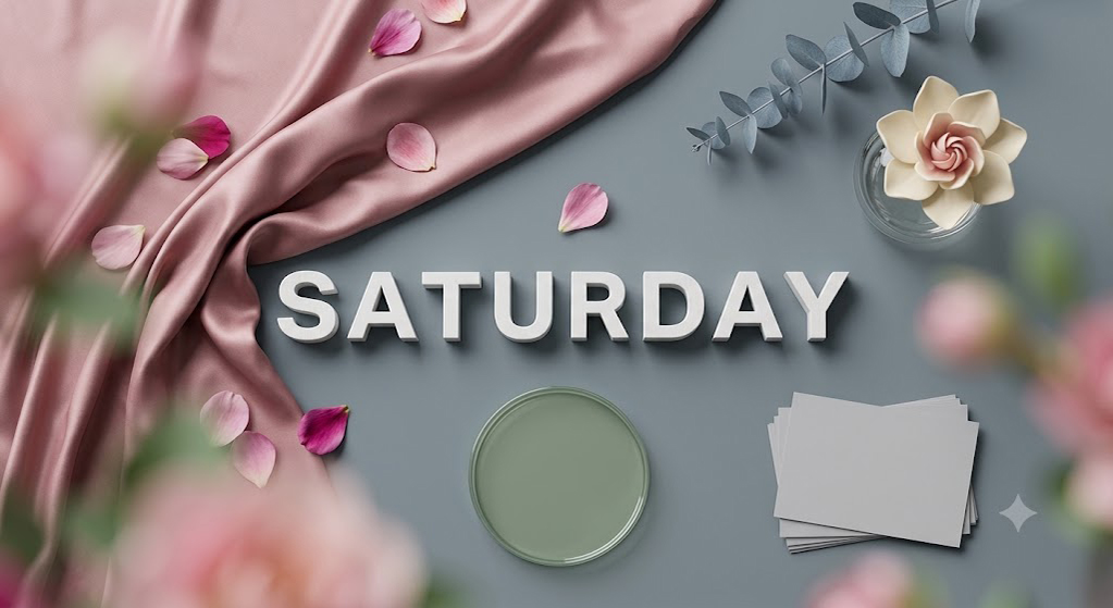 Η ημέρα Saturday γραμμένη πάνω σε φόντο.