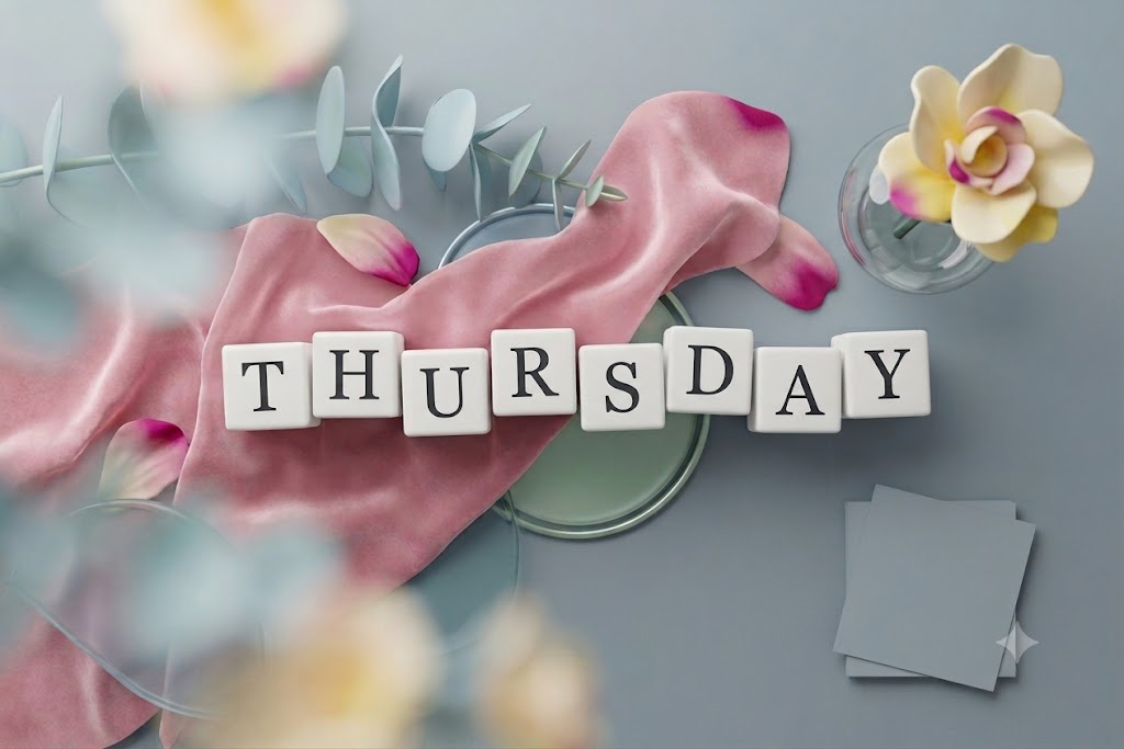 Η ημέρα Thursday γραμμένη πάνω σε φόντο.