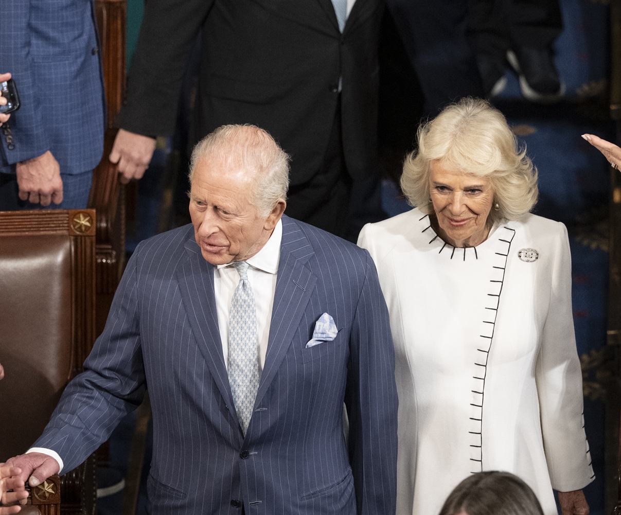 O βασιλιάς Κάρολος και η βασίλισσα Camilla φτάνουν στην κοινή συνεδρίαση του Κογκρέσου στο Καπιτώλιο στην Ουάσινγκτον, στις 28 Απριλίου 2026