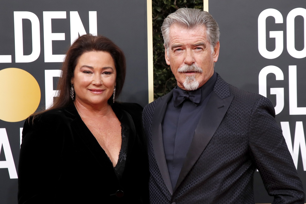 O Pierce Brosnan και η σύζυγός του, Keely Shaye Smith, στις 77ες Χρυσές Σφαίρες που διοργανώνονται στο Beverly Hilton Hotel, 5 Ιανουαρίου 2020