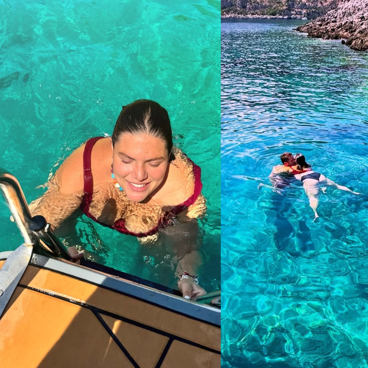 Η Δανάη Μπάρκα και ο Φάνης Μπότσης σε βόλτα με σκάφος