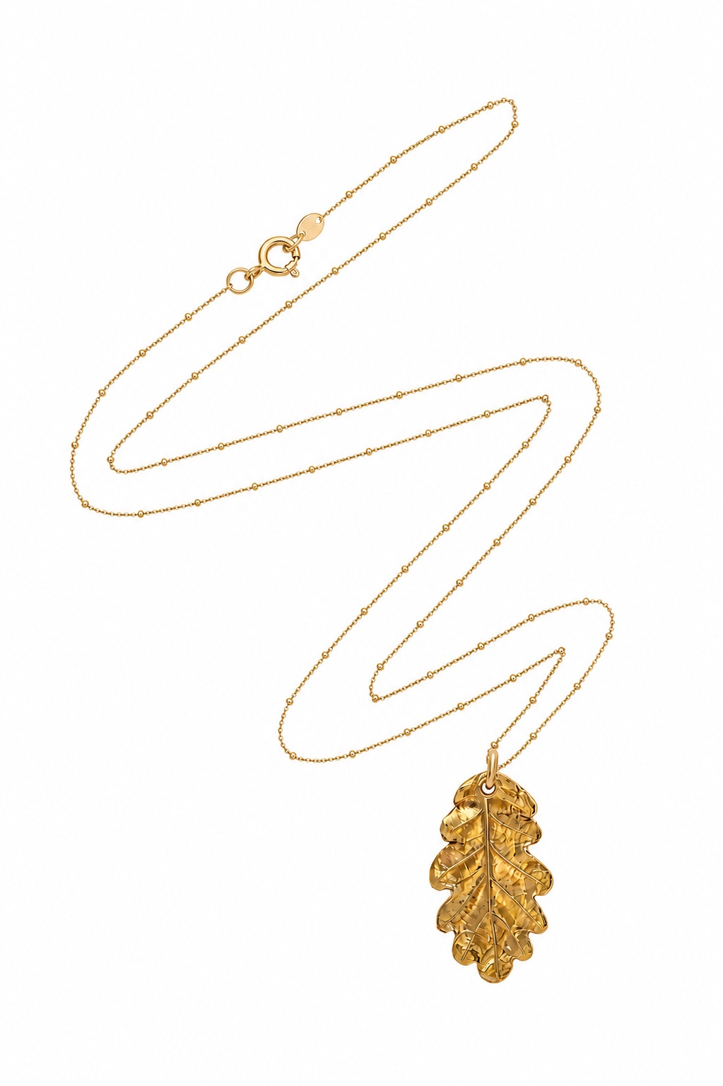 Επιχρυσωμένο κολιέ από φύλλο δρυός της Iris & Lolli Jewellery
