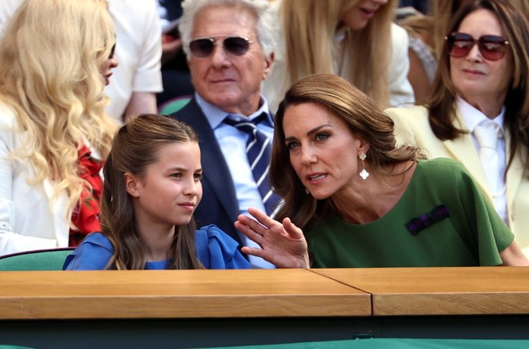 Η Kate Middleton με την πριγκίπισσα Charlotte στον τελικό ανδρών στο Wimbledon Championships στο Λονδίνο, 12 Ιουλίου 2026