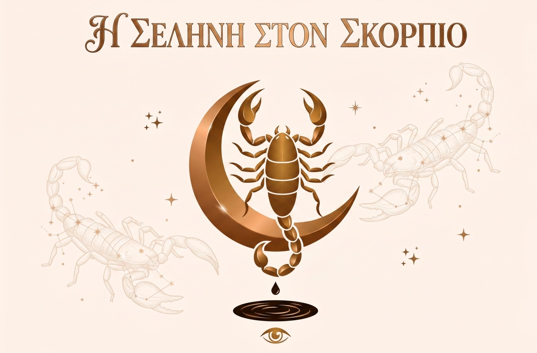 Η Σελήνη στον Σκορπιό σε σκίτσο.