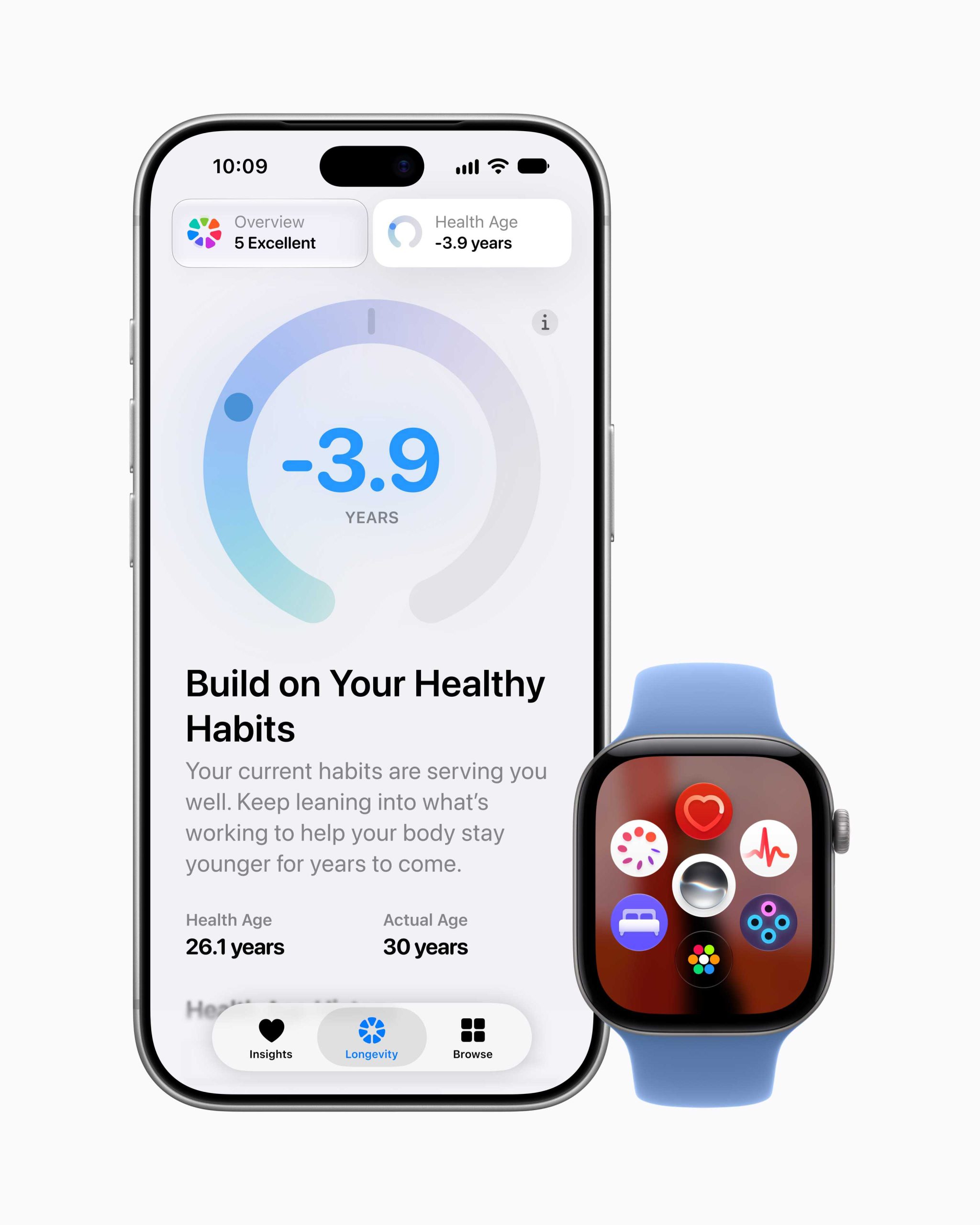 Apple iPhone 18-Pro μαζί με το Apple Watch με το επανασχεδιασμένο application για την Υγεία.
