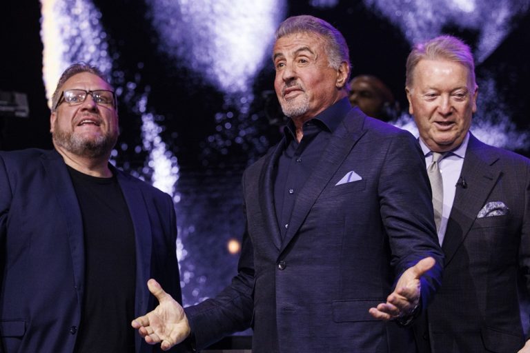 O Sylvester Stallone σε συνέντευξη Τύπου πριν από τον αγώνα πυγμαχίας "Tyson Fury vs Oleksandr Usyk" στο Λονδίνο, 16 Νοεμβρίου 2023