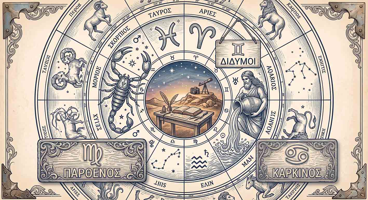 Τρία ζώδια τα ζώδια του Καρκίνου, των Διδύμων και της Παρθένου.