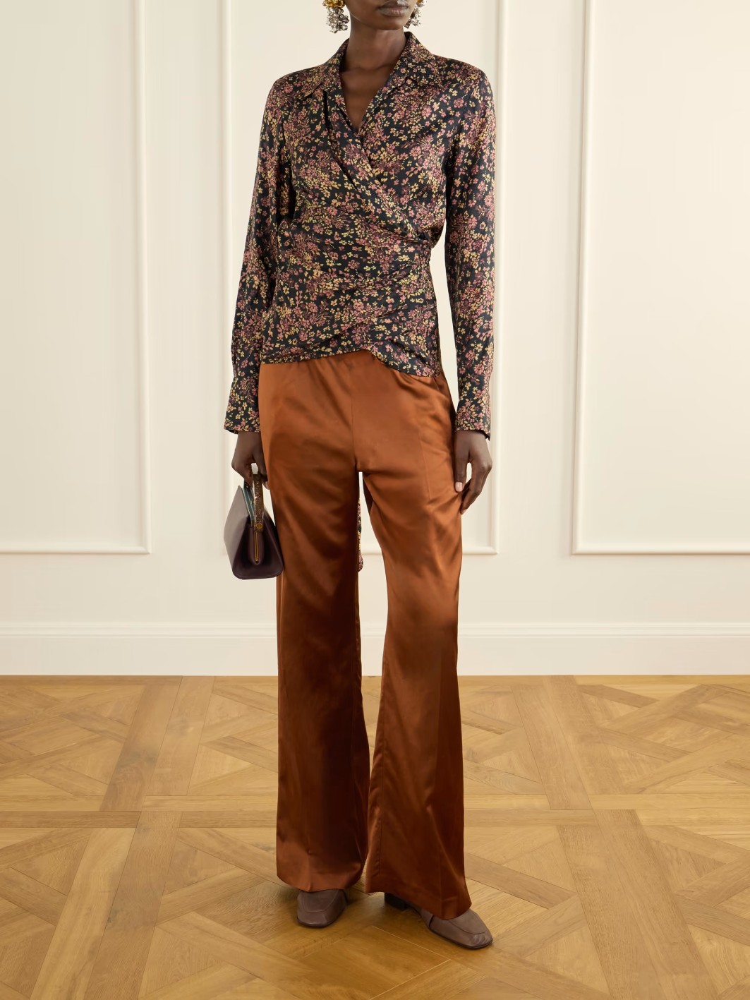 Dries Van Noten-Παντελόνι μεταξωτό 