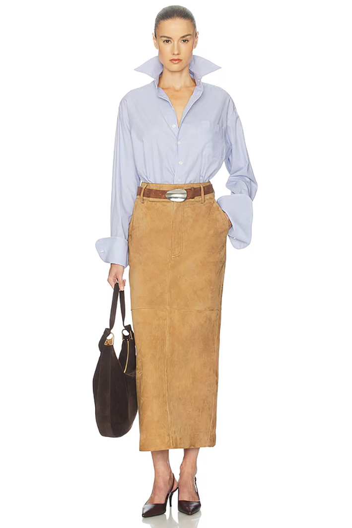 Σουέντ Column Skirt, Helsa.