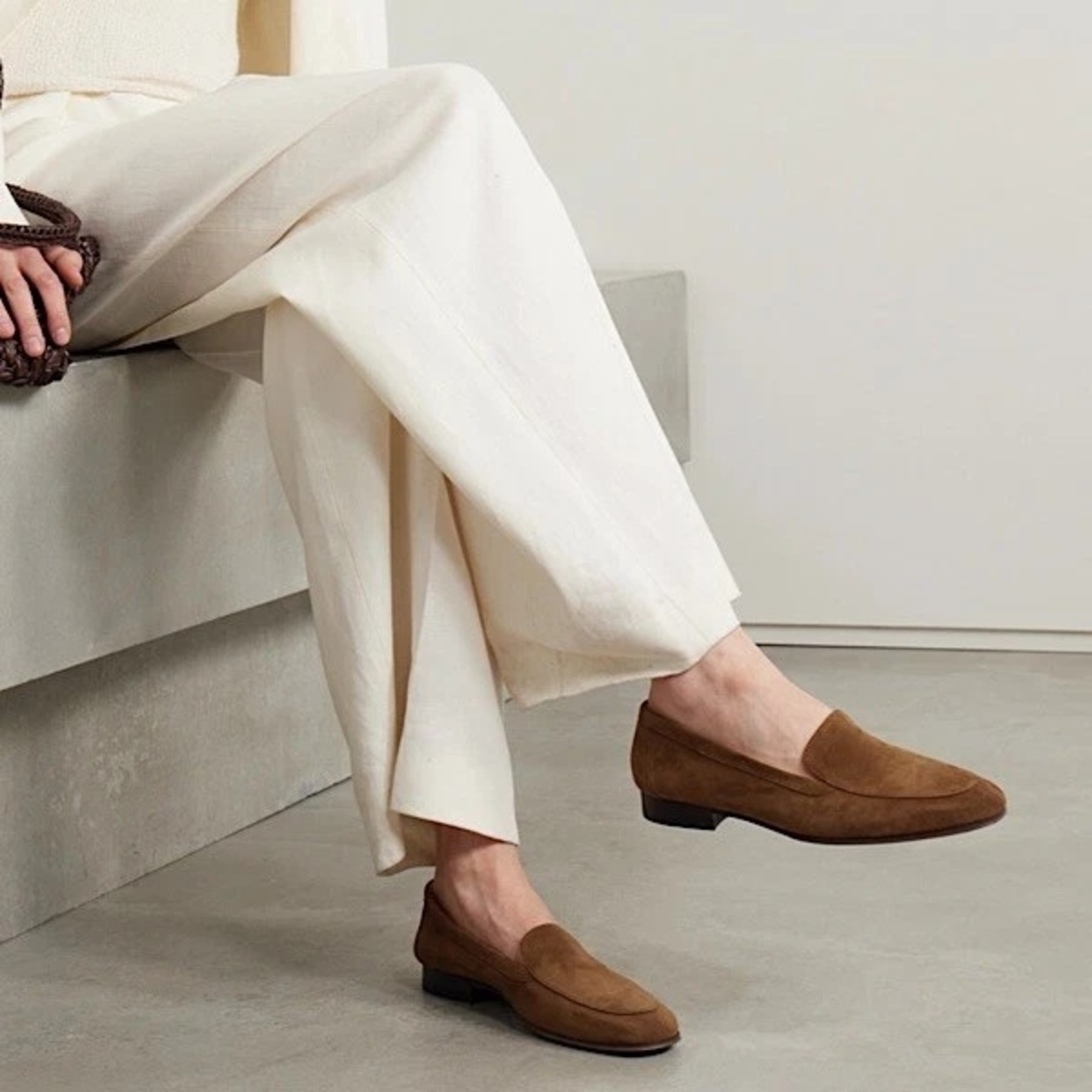 The Row suede loafer