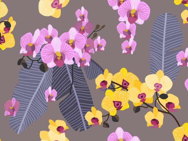 Seamless botanical pattern with aloha motifs. Trendy design for textile, cards and invitations.