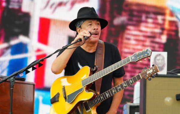 NEW YORK, NEW YORK - AUGUST 21: Carlos Santana of Santana performs at Central Park, Great Lawn on August 21, 2021 in New York City. (Photo by Gotham/WireImage)