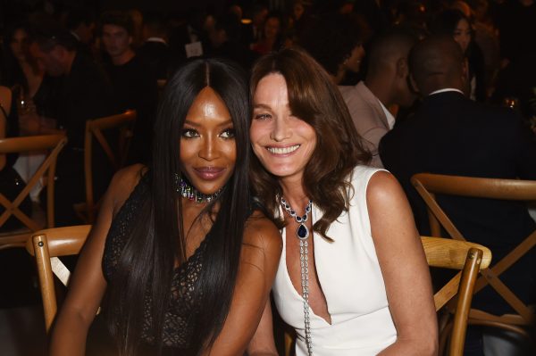 CANNES, FRANCE - MAY 13:  Naomi Campbell and Carla Bruni attend Fashion for Relief Cannes 2018 during the 71st annual Cannes Film Festival at Aeroport Cannes Mandelieu on May 13, 2018 in Cannes, France.  (Photo by Dave Benett/FFR/Getty Images)