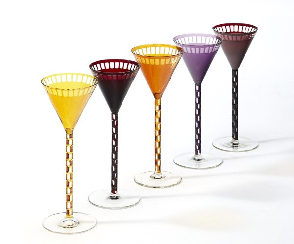 Art Food-Glass-Otto Prutscher-Five Wine glasses,1907 34x22